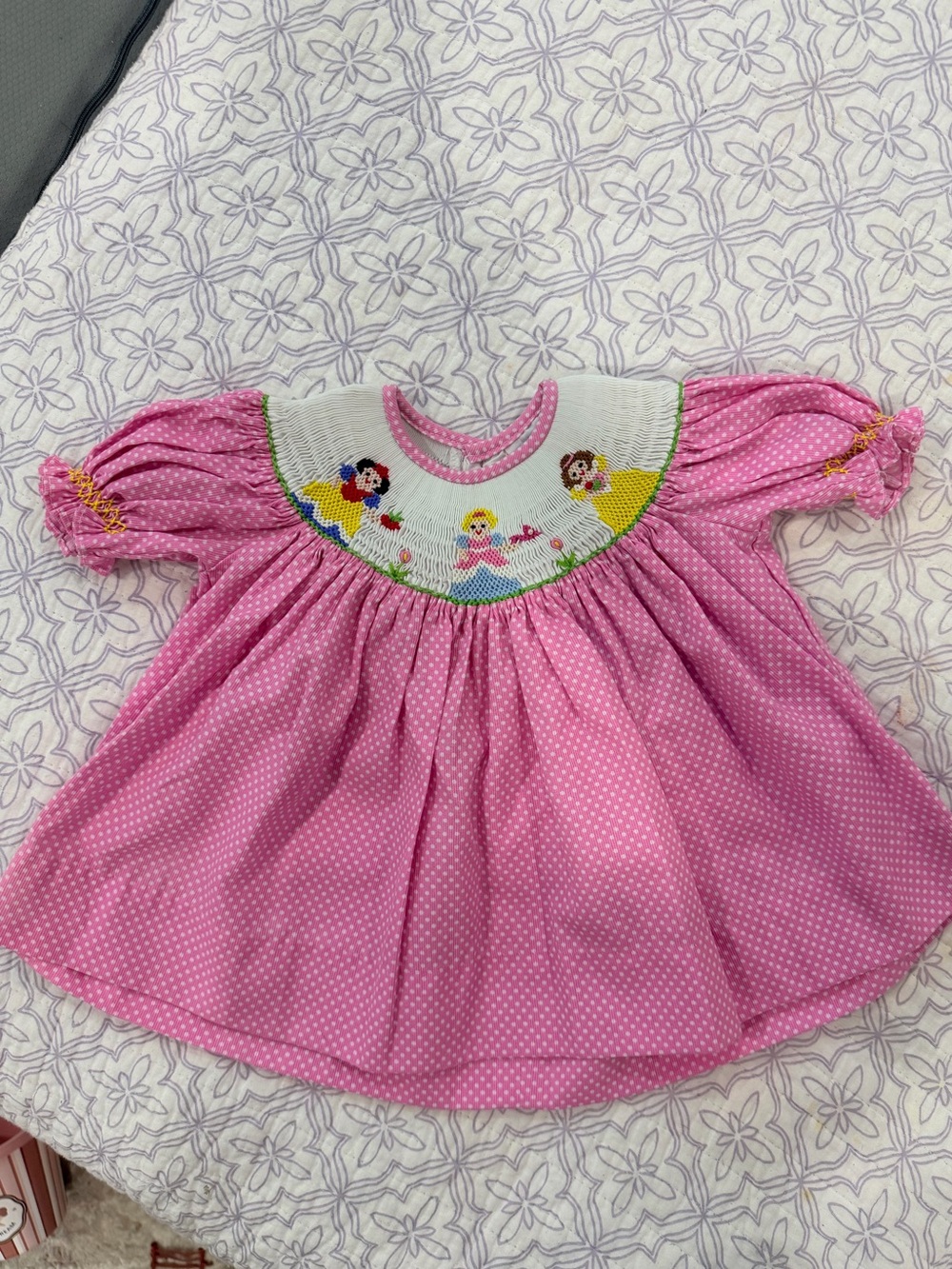 Remember Nguyen Smocked Princess Polka Dot Dress 12M